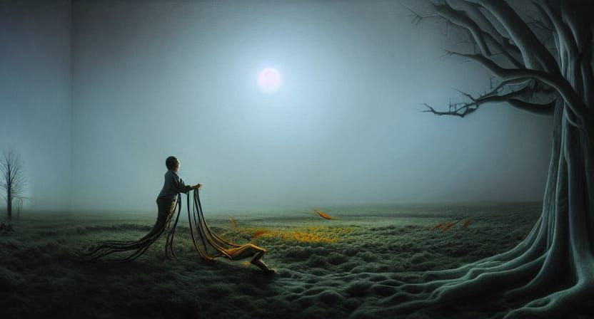 Surreal Horror: A Hyperrealistic Nightmare Painting