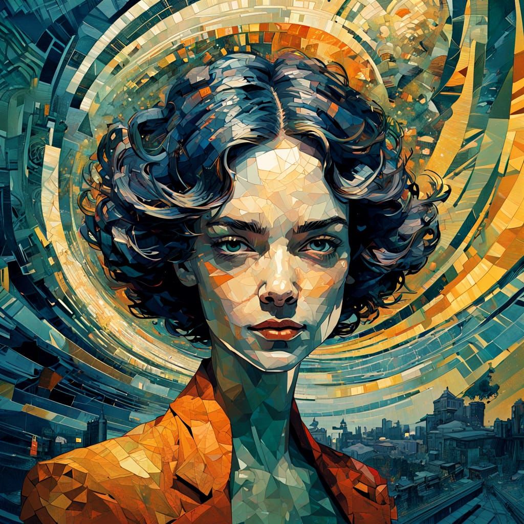 Whimsical Imp in Vibrant Maze of Light