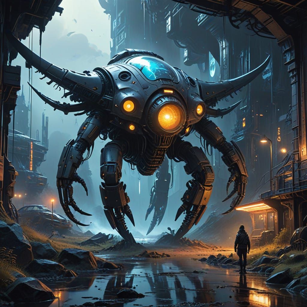 Ethereal Steampunk Goddess Raederle in Vibrant Impressionist...