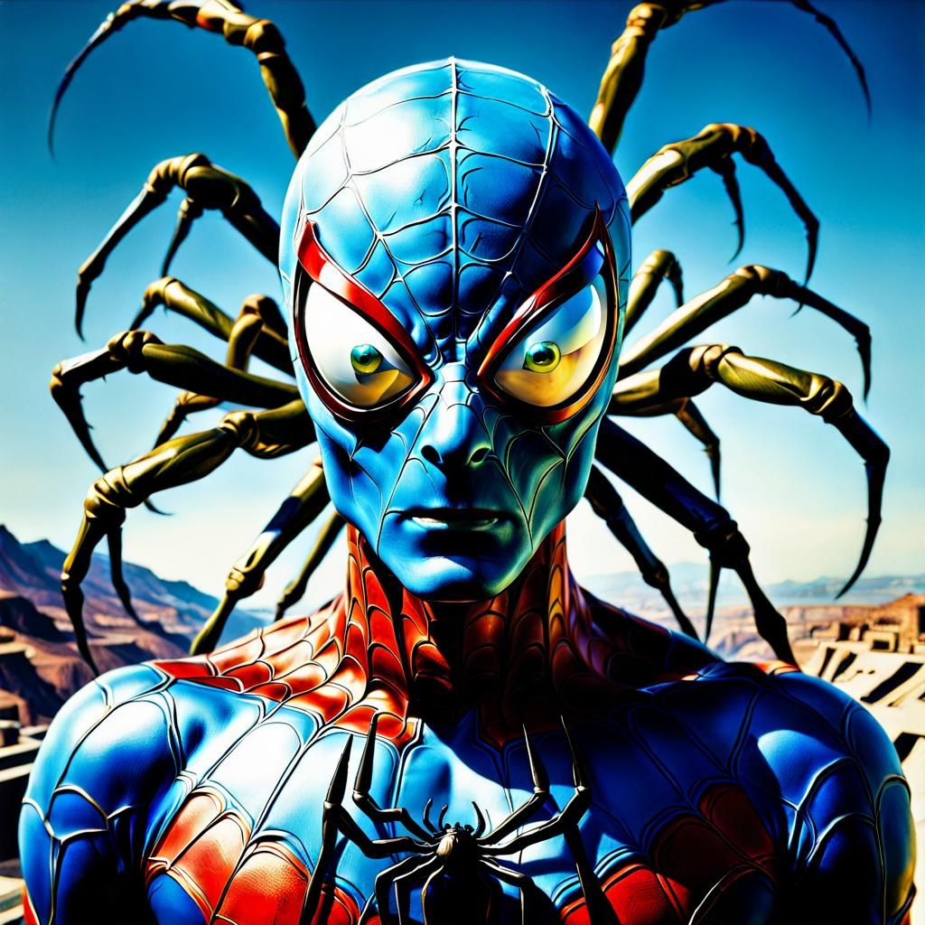 Surreal Alien Spider-Man in Surrealist Style