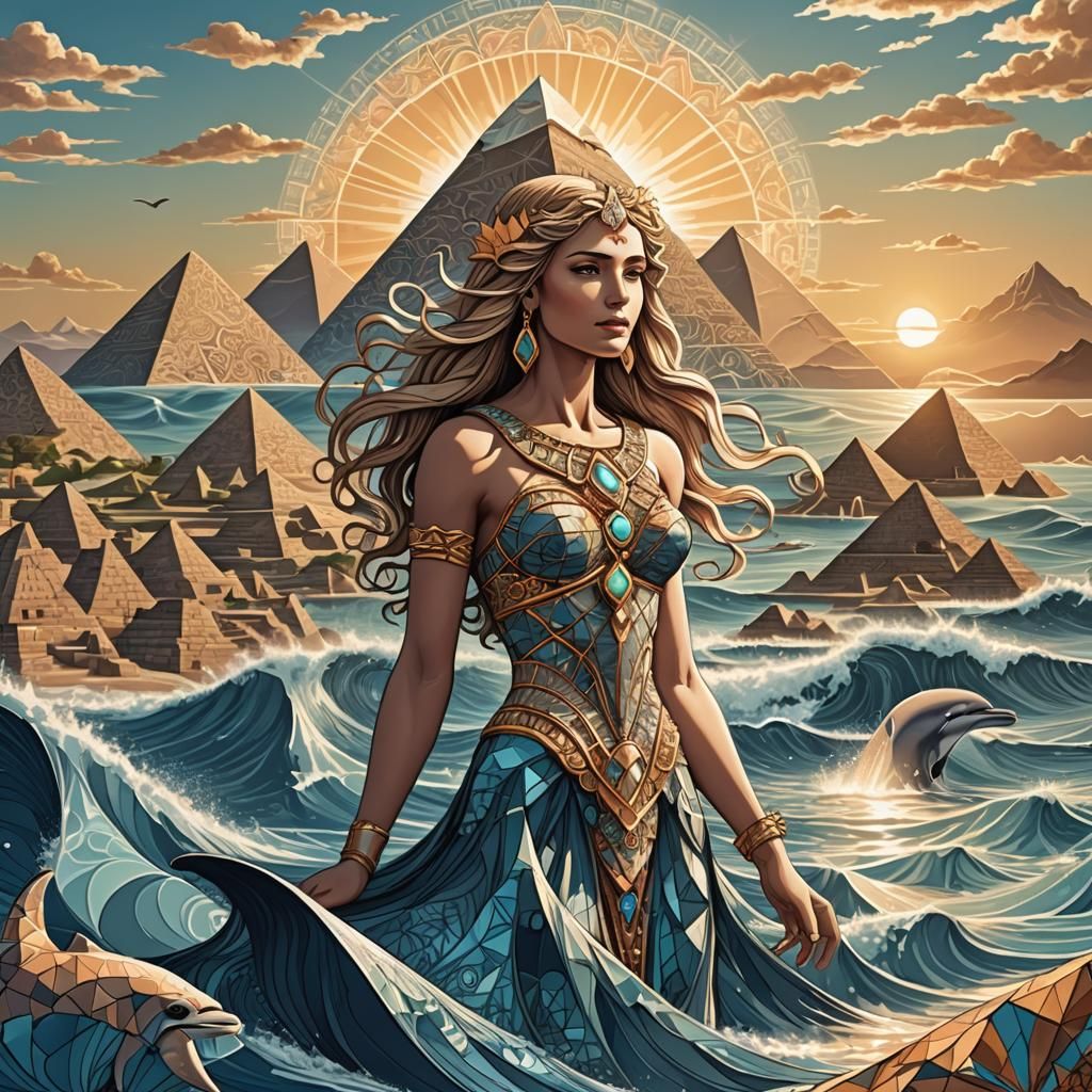 Helen of Troy by the Sea: Abstract Digital Art