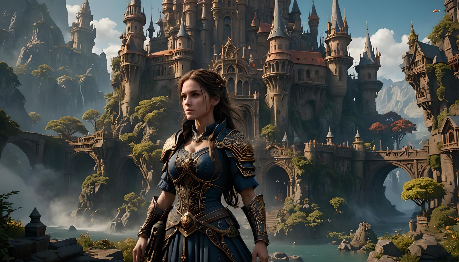 Beautiful Girl: Detailed Matte Painting in Deep Color