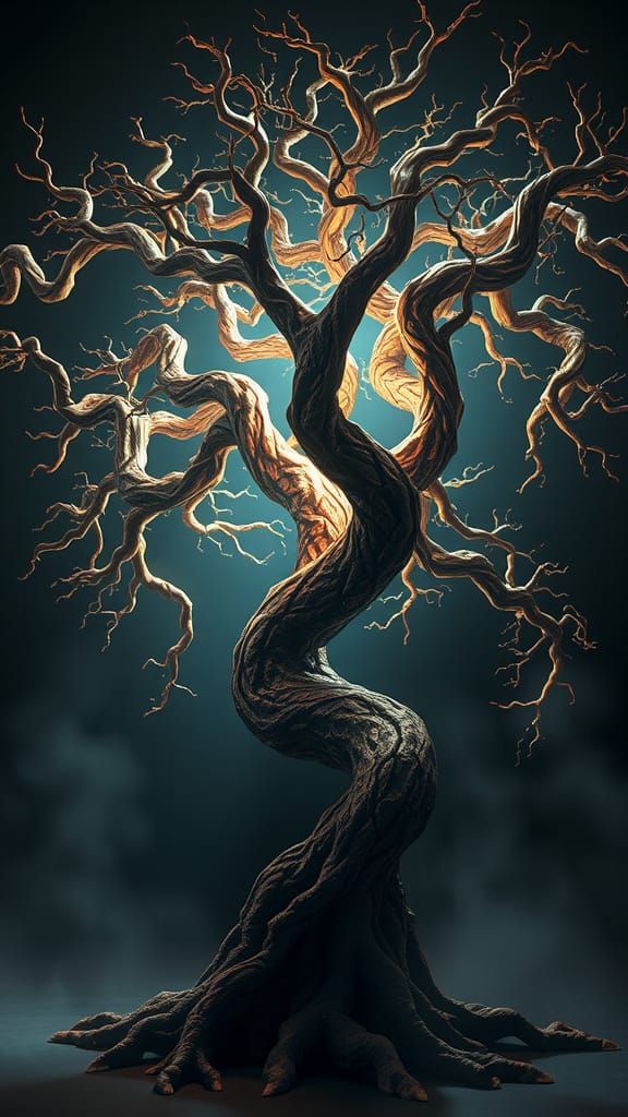 Ethereal Tree Lamp with Glowing Branches