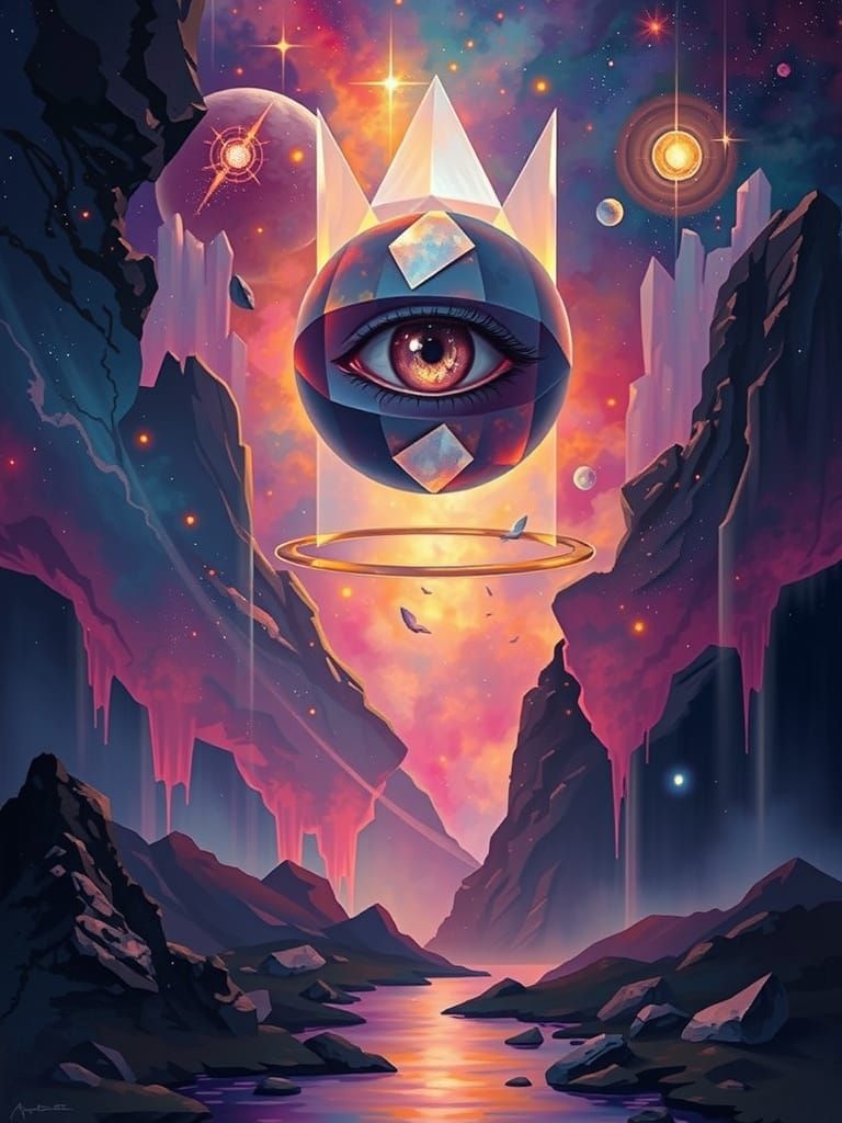 Mesmerizing Cosmic Crystal Art