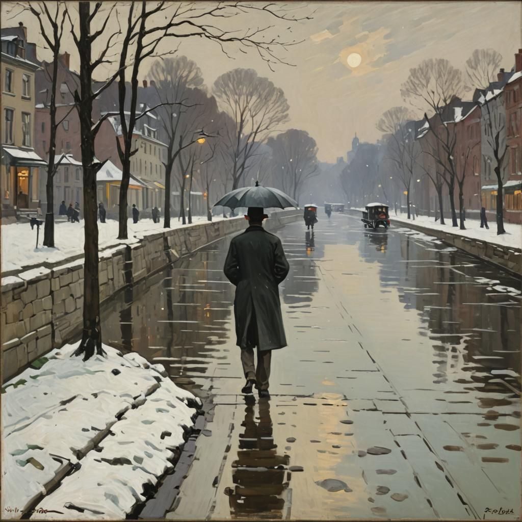 Impressionistic Street View in the Distance