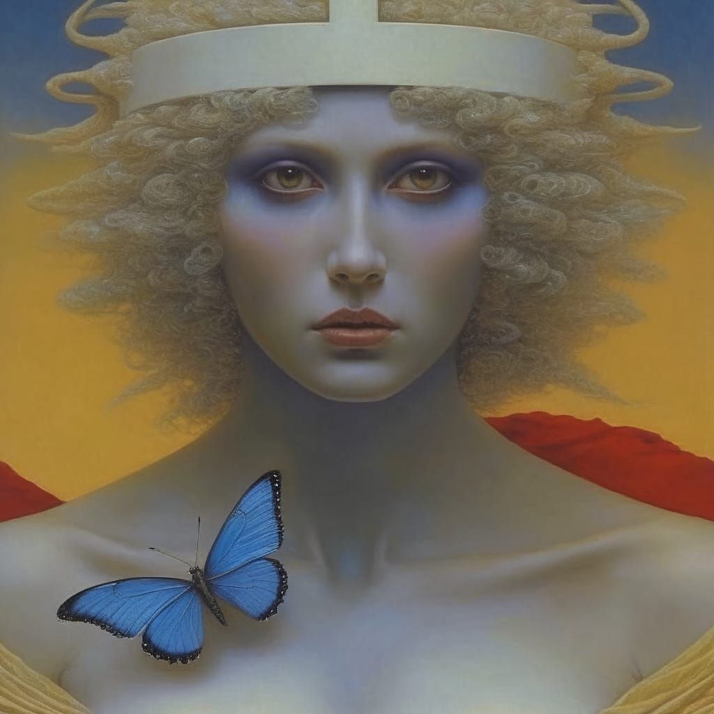 Mischievous Magician Portrait in Primary Colors