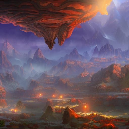 Fantastical Pizza Canyon Concept Art