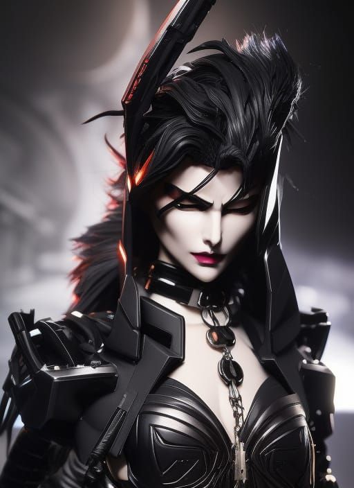 Dark Villainess Portrait in Digital Art Style