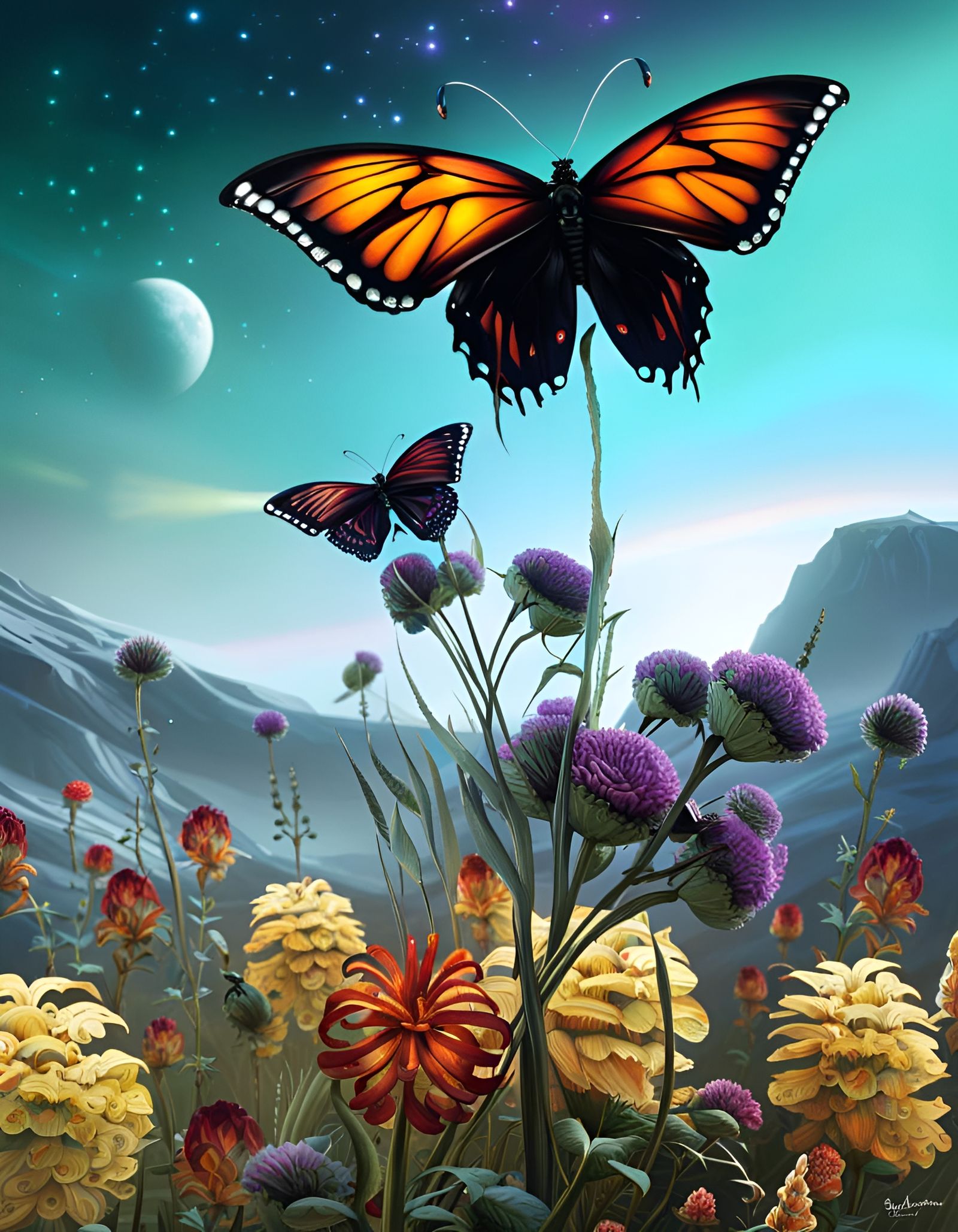 Gothic Butterfly: A Hyperrealistic Post-Apocalyptic Vision