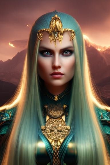 Elven Priestess Portrait in a Fantasy Art Style