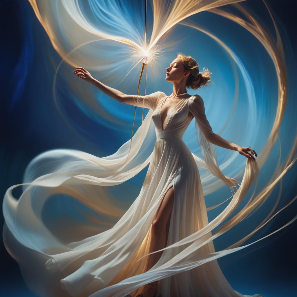 A Woman Dancing on a Glowing Needle in Surrealist Art