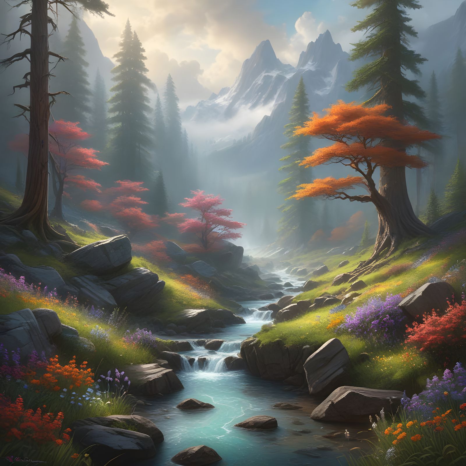 Ethereal Landscapes in Dreamlike Realism