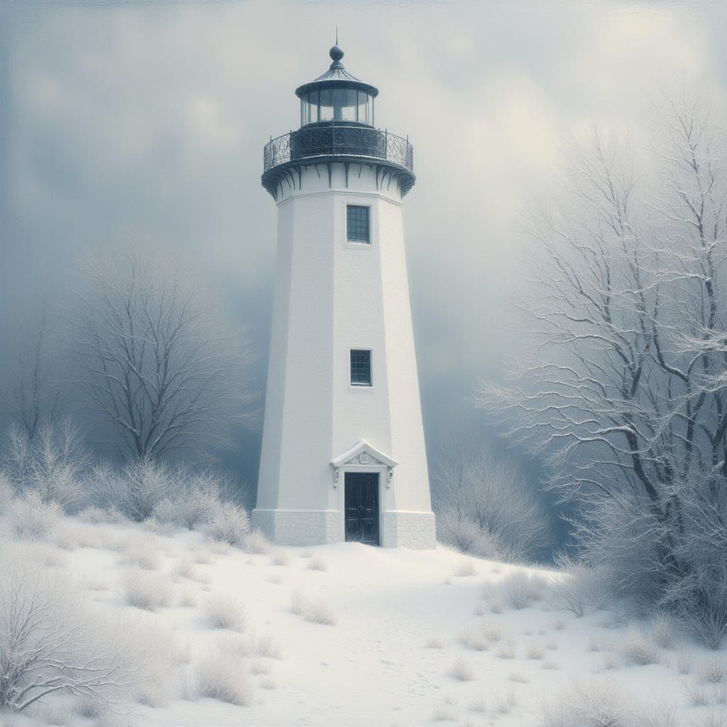 light house in winter