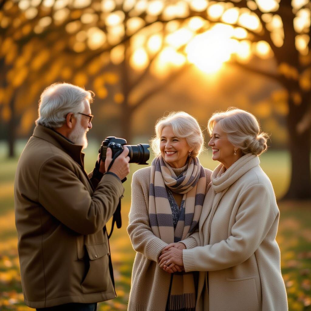 Heartwarming Golden Hour Portrait of Elderly Couples