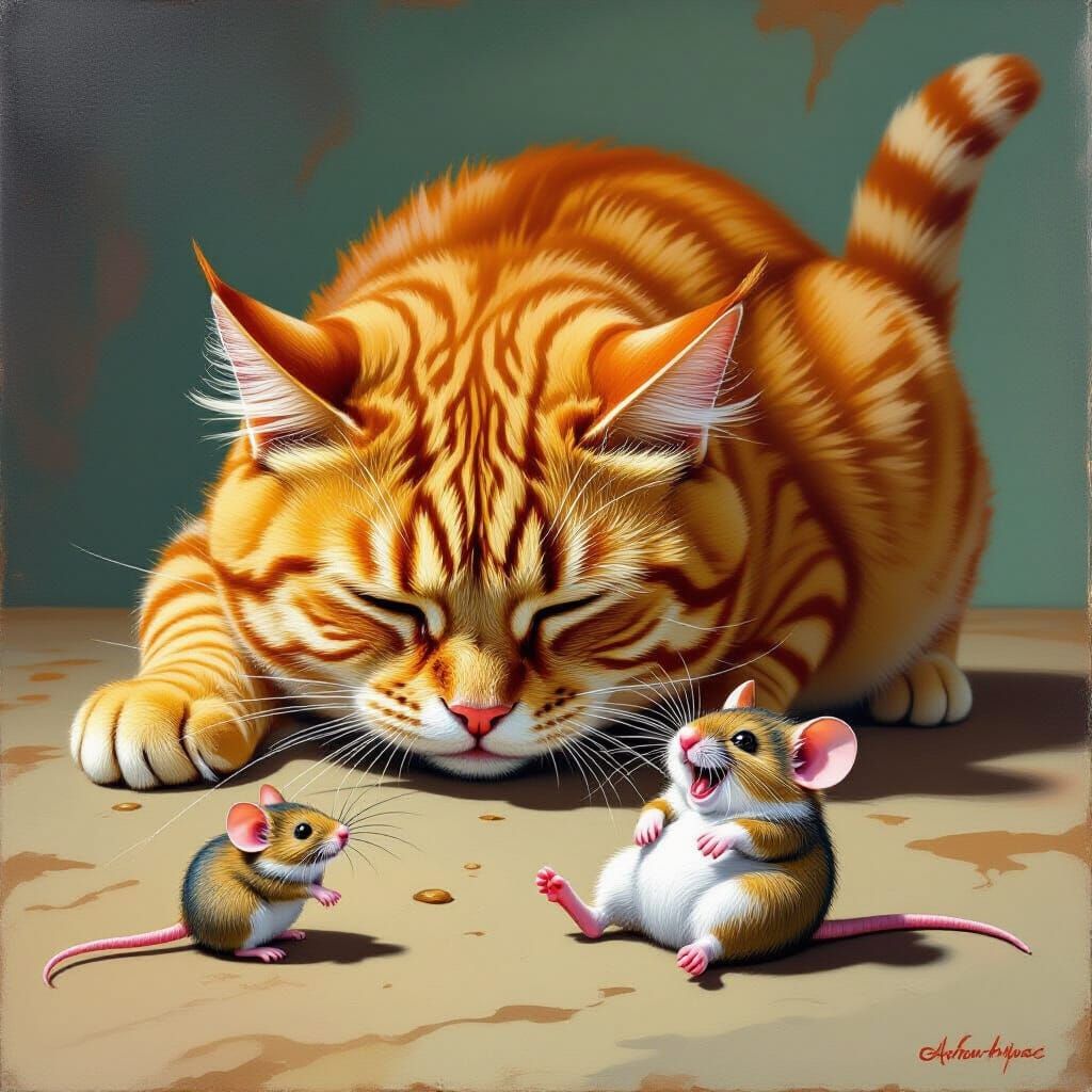 Funny Cat Faceplants While Chasing Laughing Mouse