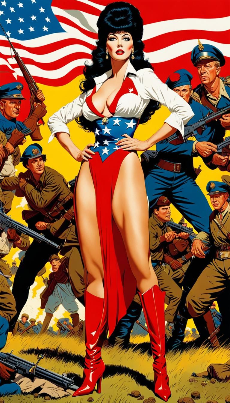 Elvira as a Revolutionary War superhero