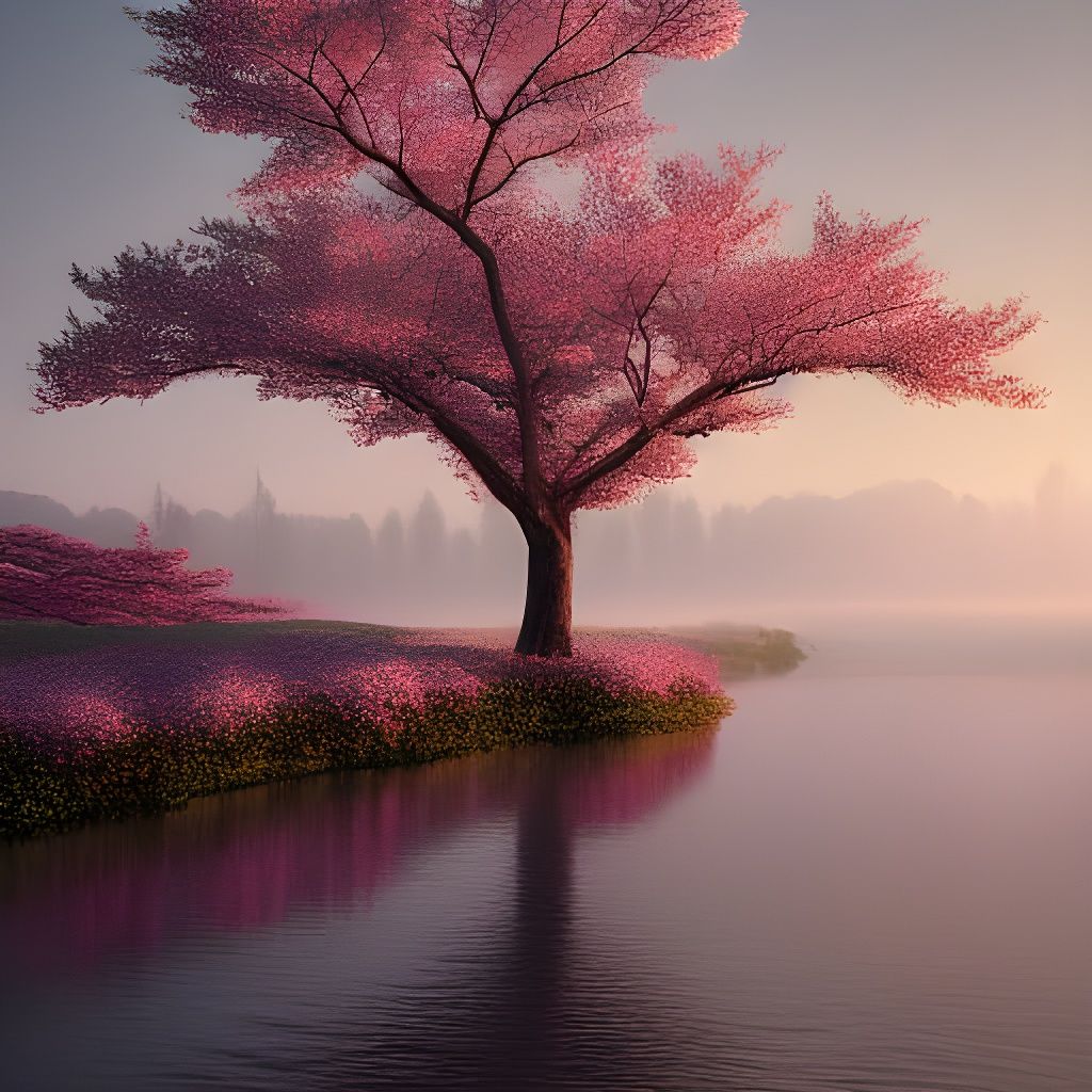 Dawn Castle in Cherry Blossom Forest