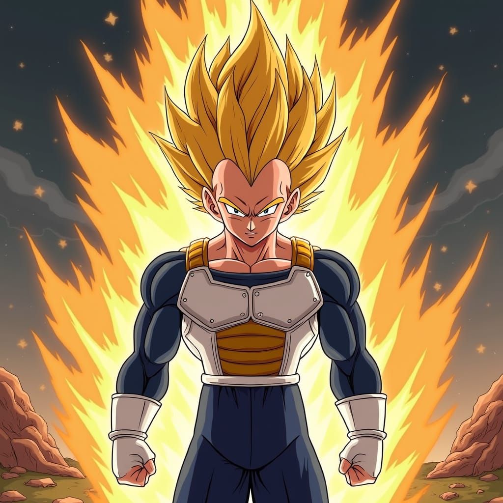 Vegeta Unleashes Super Saiyan Fury