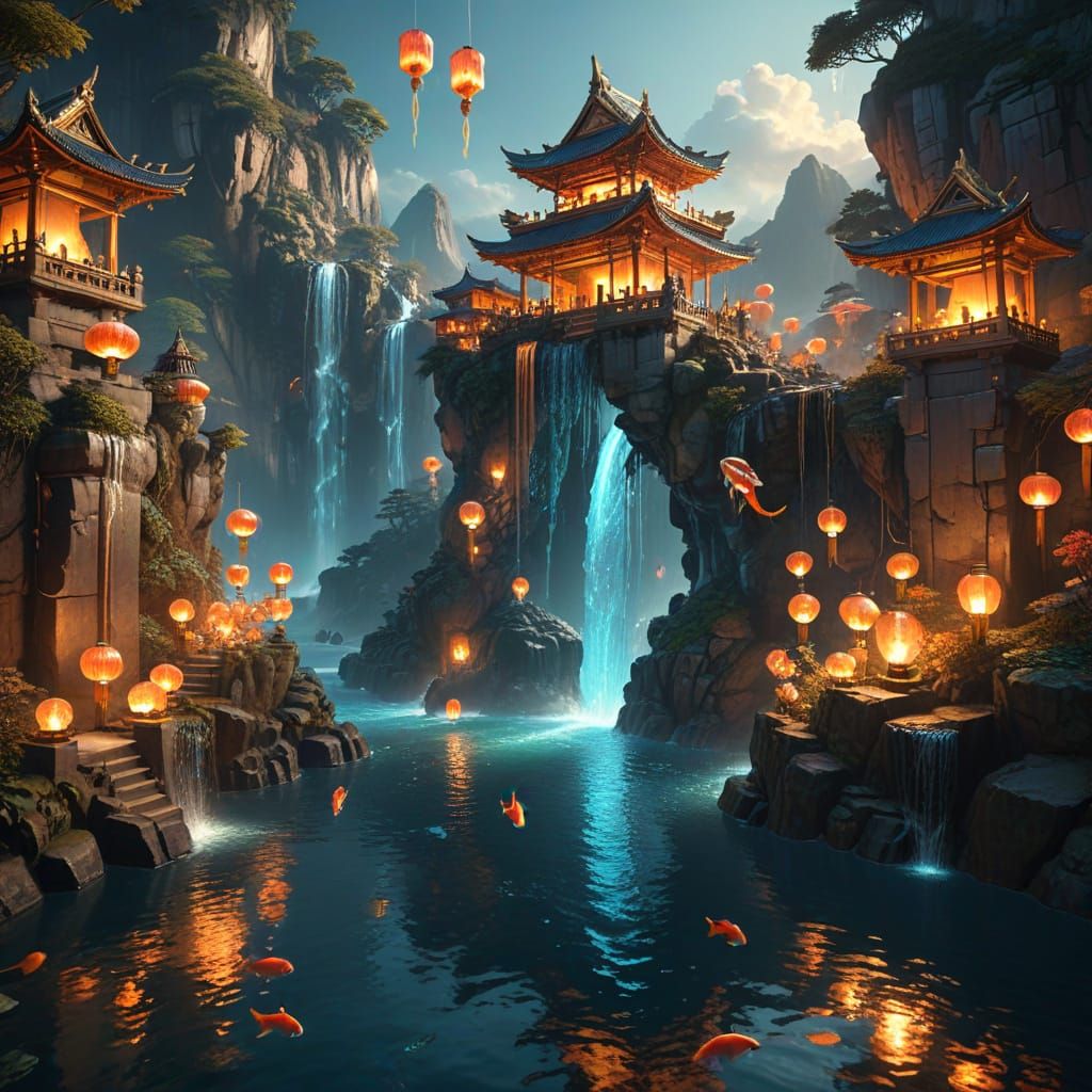 Floating Ancient City at Golden Hour