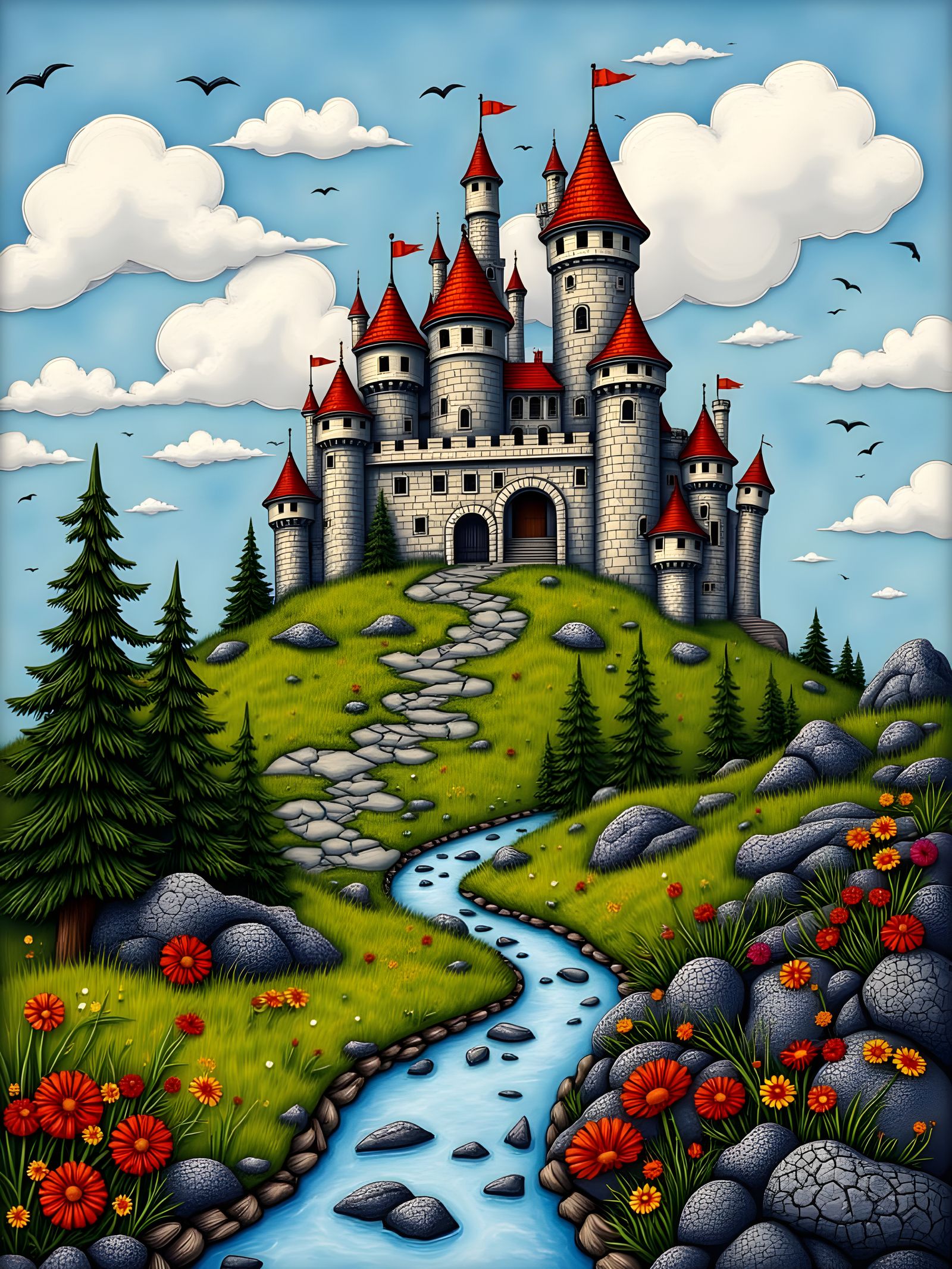 Medieval Castle Folk-Art