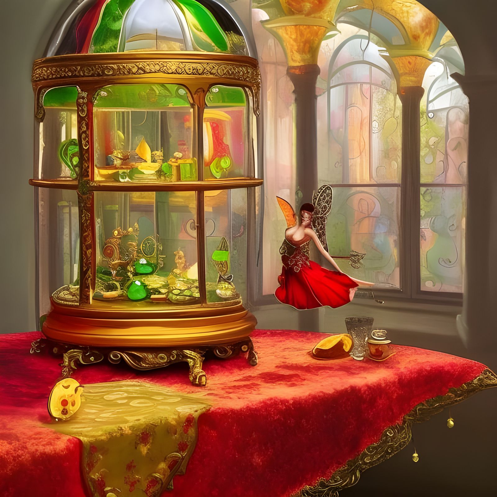 Miniature Faery Palace Still Life Painting