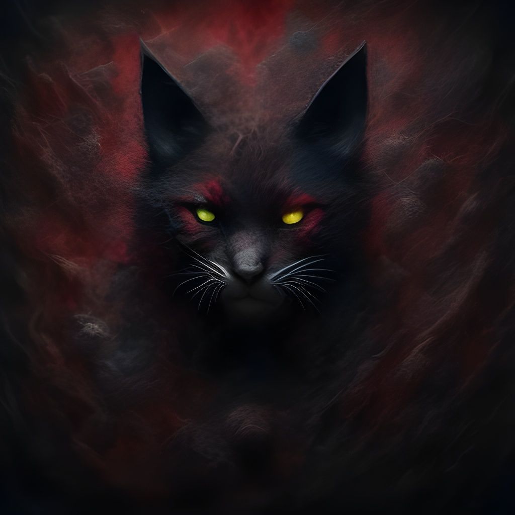 Glowing Runes Black Panther Cub in Graffiti Style