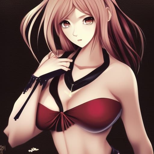 Anime Woman with Exaggerated Figure