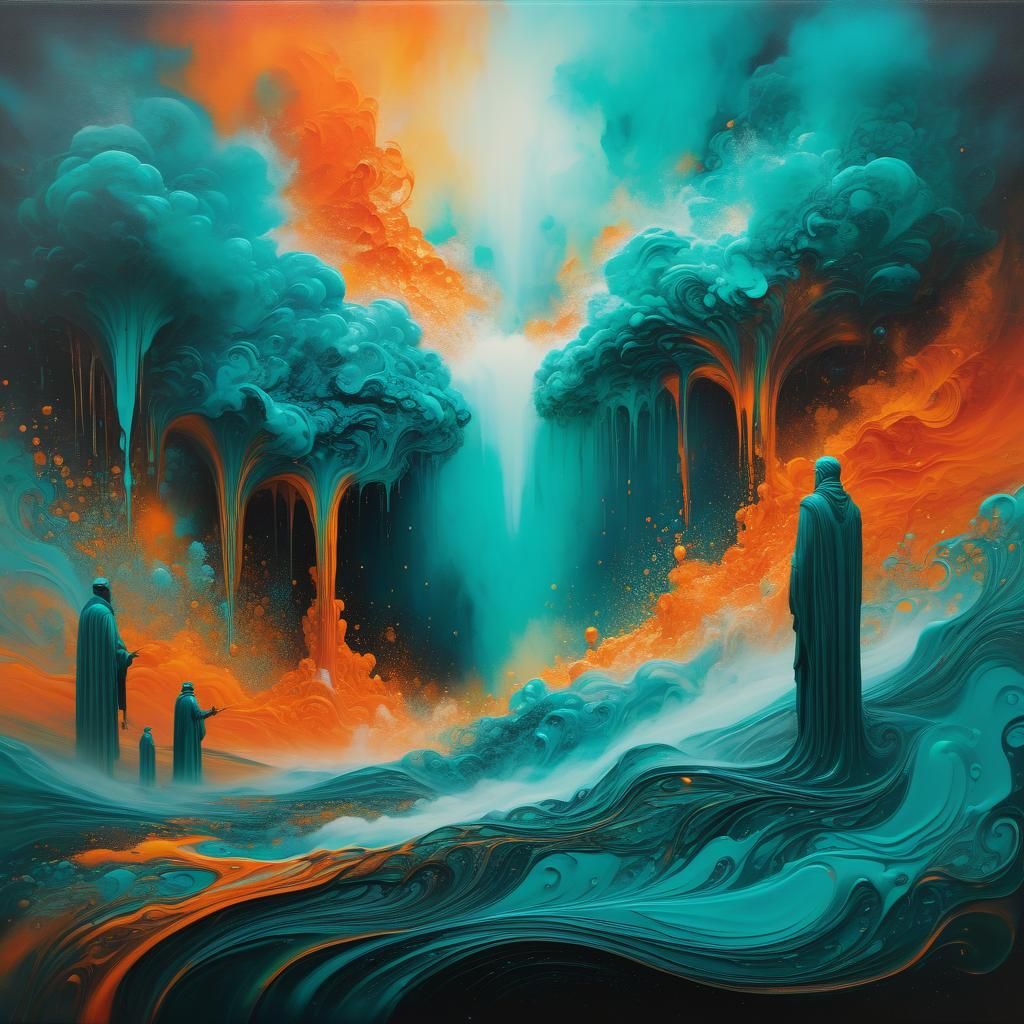 Ethereal Dreamscape in Vivid Acrylics