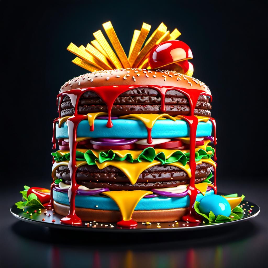 Hamburger Cake: Ultra High Definition Render