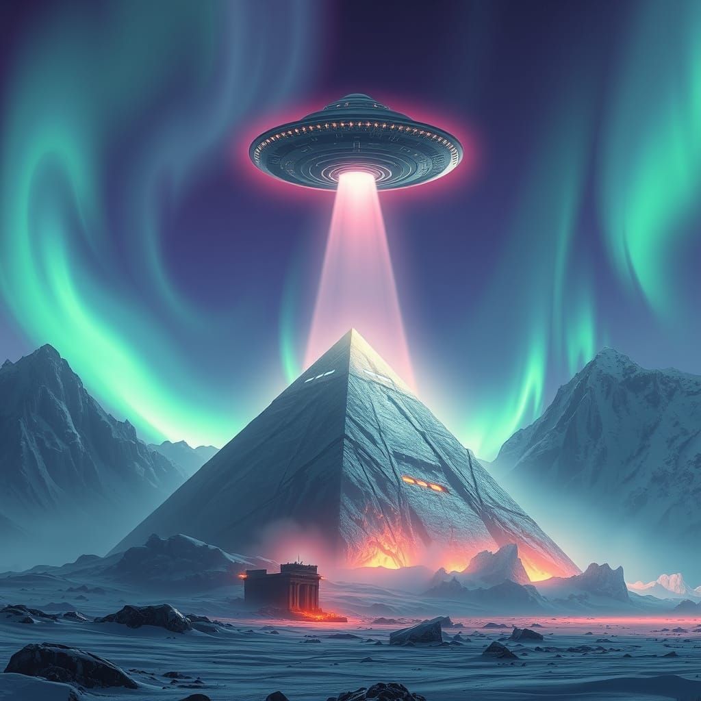 Ancient Pyramid Illuminated by UFO in Antarctica's Cosmic La...