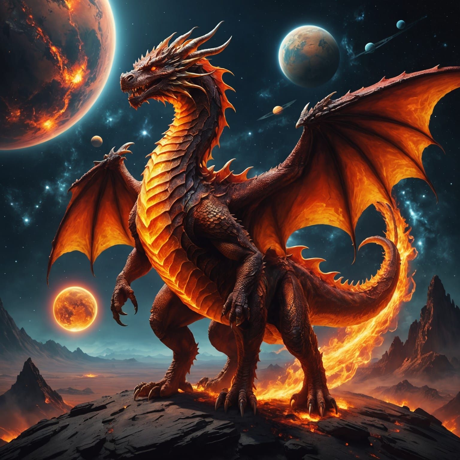 Fiery Dragon on a Distant Planet