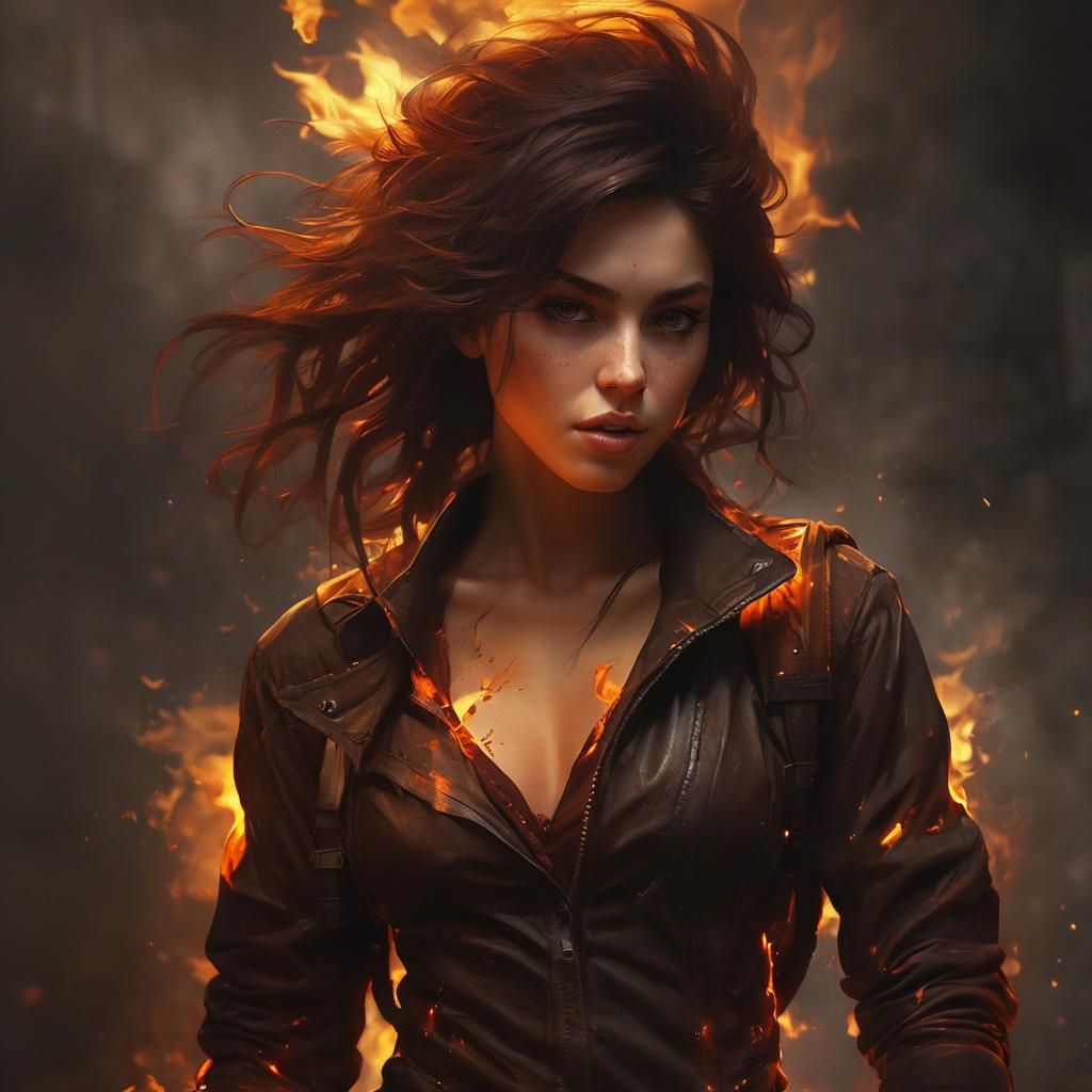 Fierce Pyromaniac Walking Away From Inferno