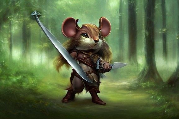 Brave Mouse Knight in Forest Armor