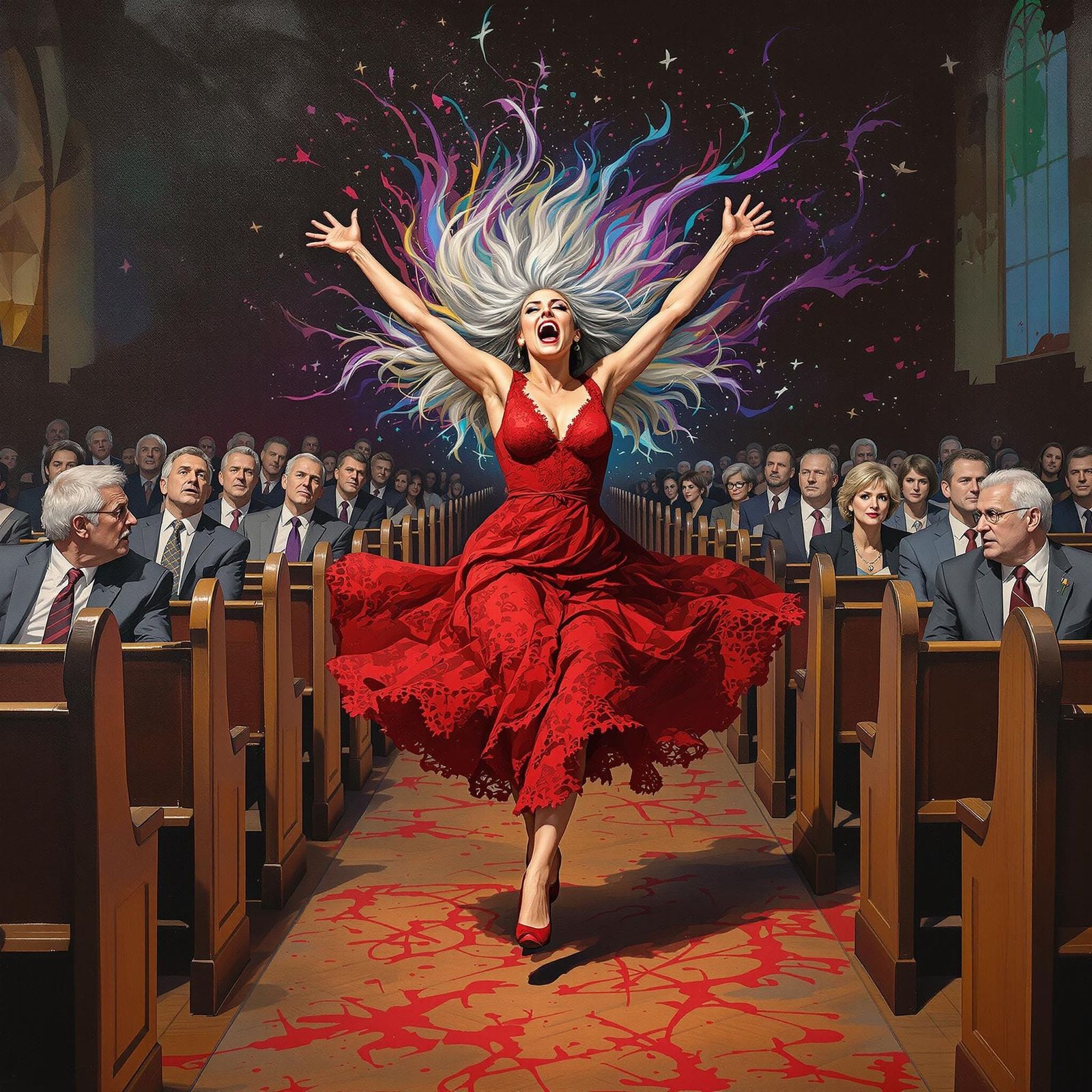 Radiant Dancer Defies Judgment in Graffiti Art Style