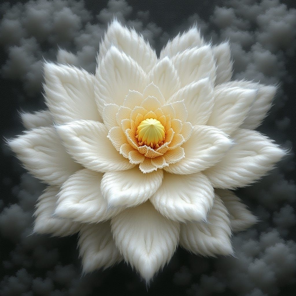 Ethereal Fantasy Lotus in Ogee Grid Pattern