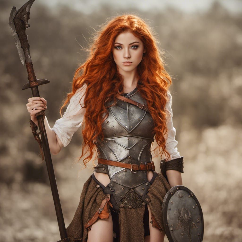 Fantasy Medieval Warrior with Dragon Armor