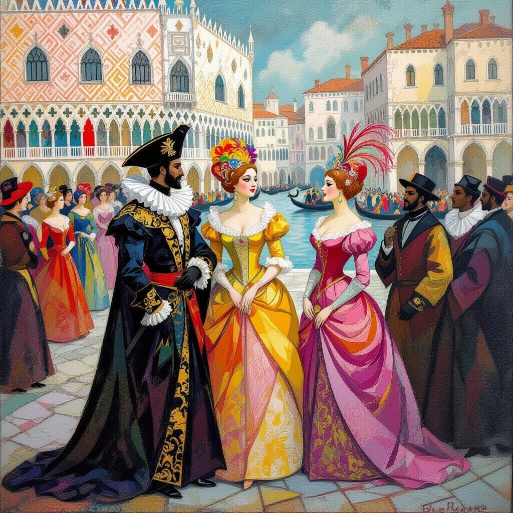 Venice Carnival Masterpiece in Pastel Colors