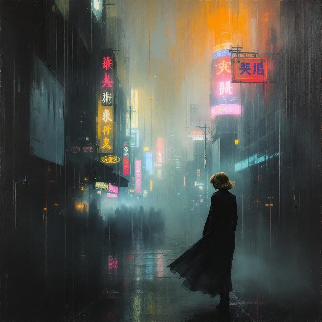 Neon Noir Cityscape in the Style of Turner and Richter