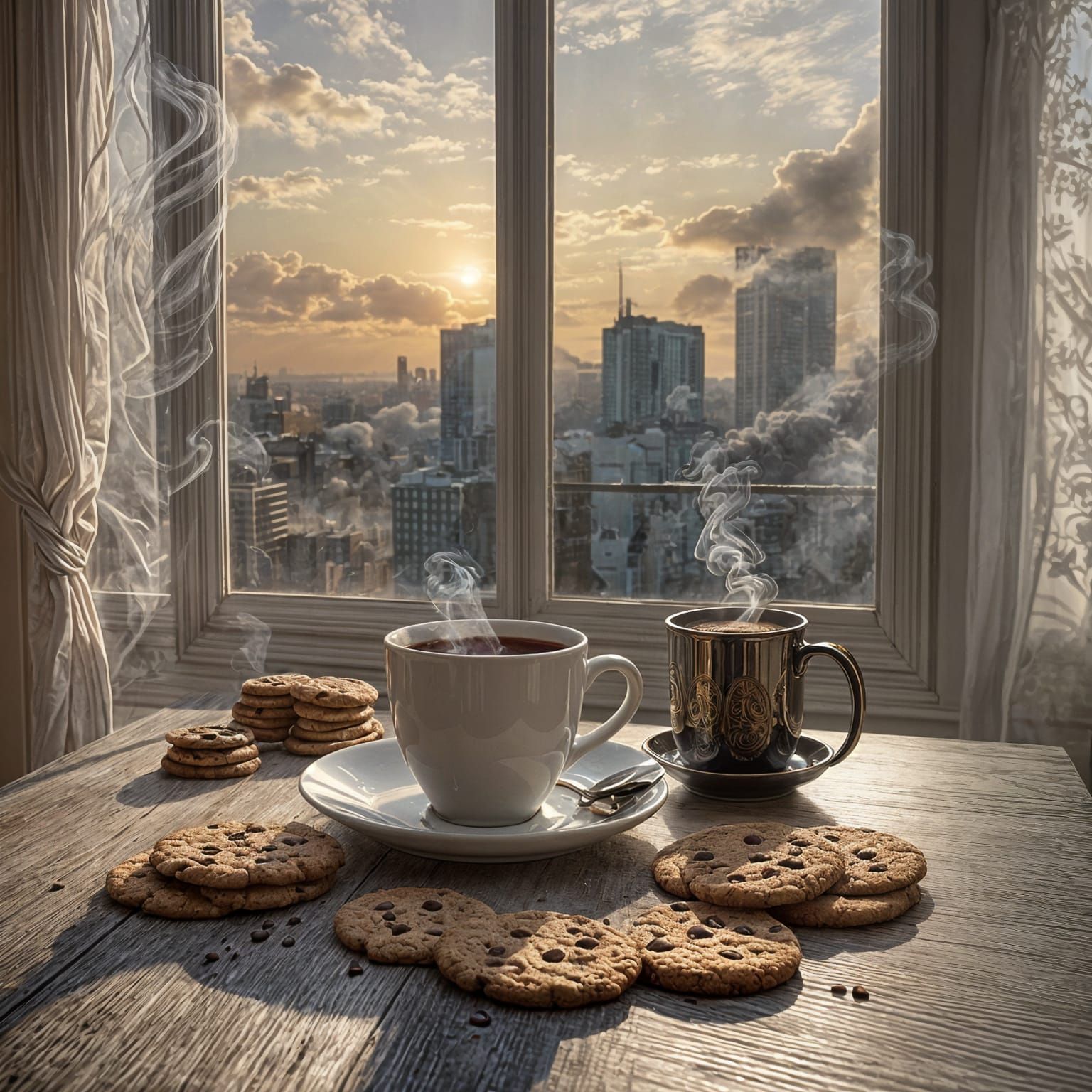 Coffee Cup with Sunlight: A Digital Matte Painting