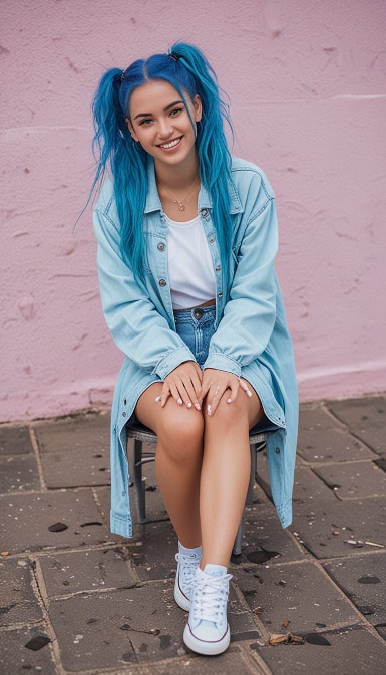 Vibrant Psychedelic Portrait of a Colombian Beauty