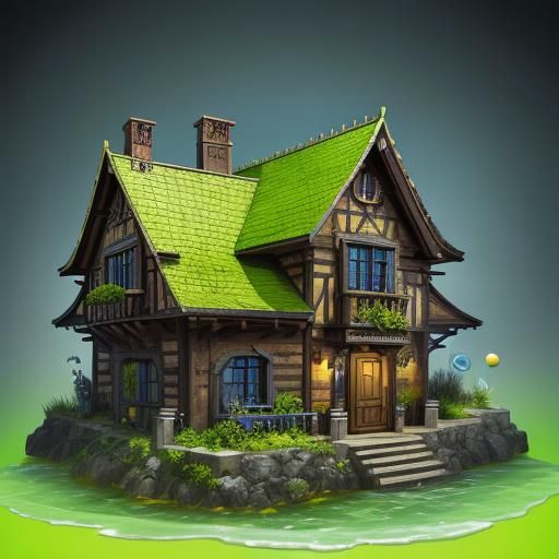 Hyperrealistic Lemon and Lime House: Splash Art