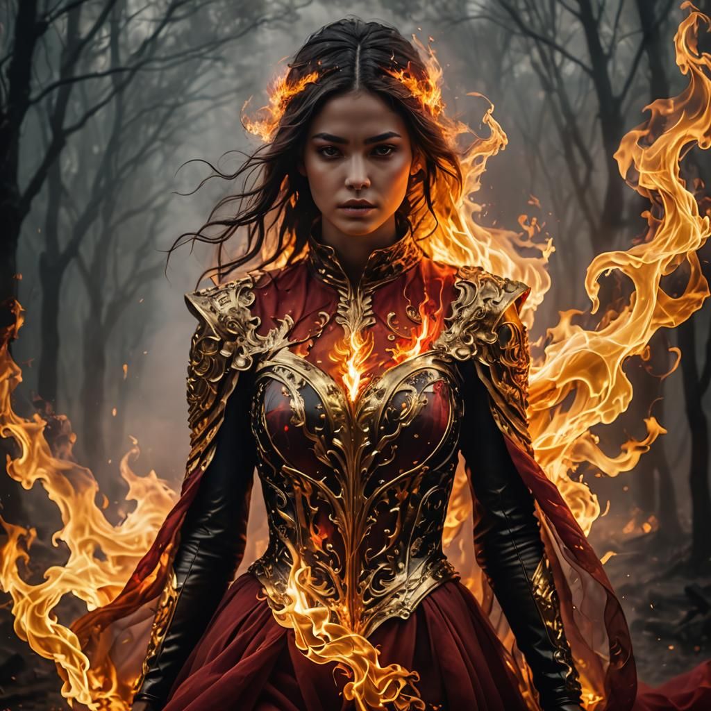 Abstract Fire Element in Digital Impressionism