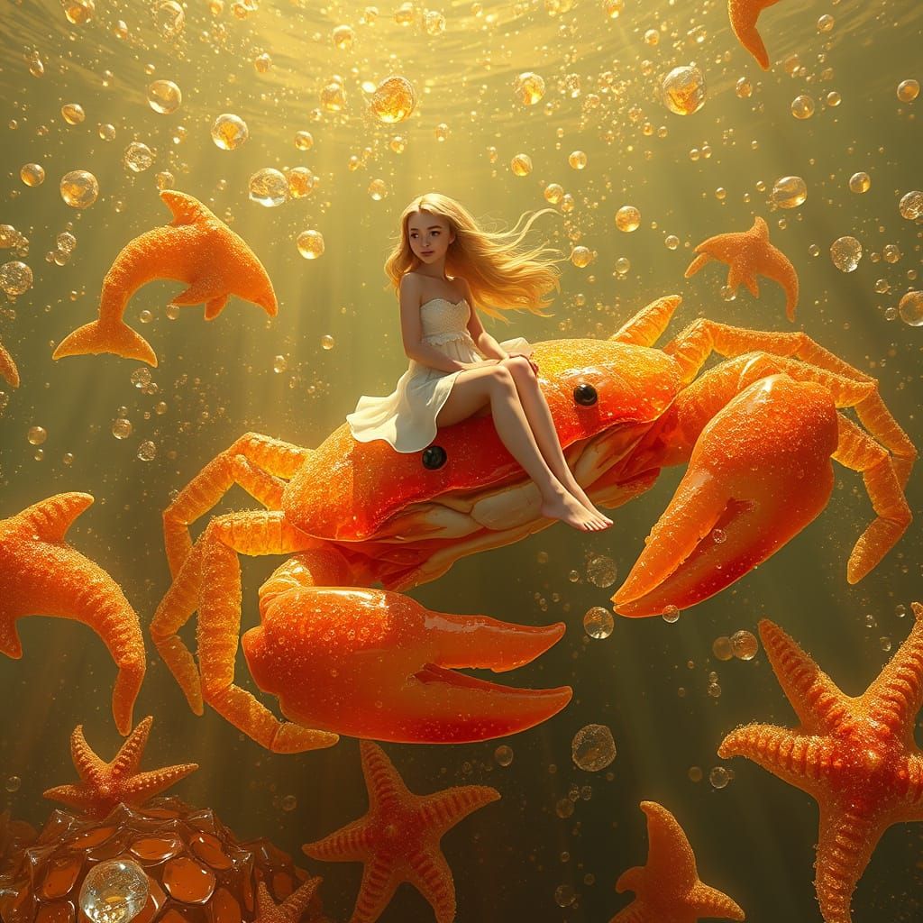 Gummy Crab Rider in a Soda Sea