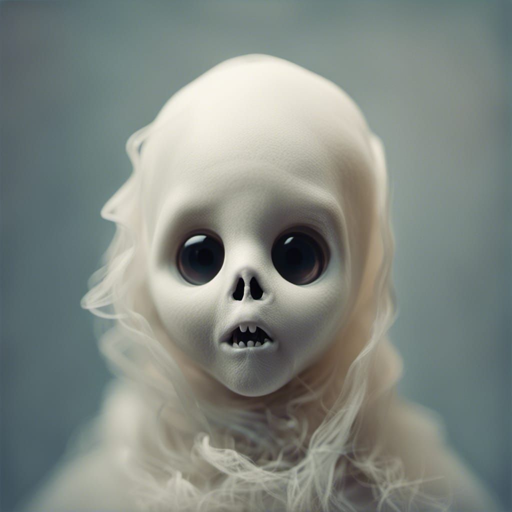 Adorable Translucent Ghost Apparition: Studio Photoshoot