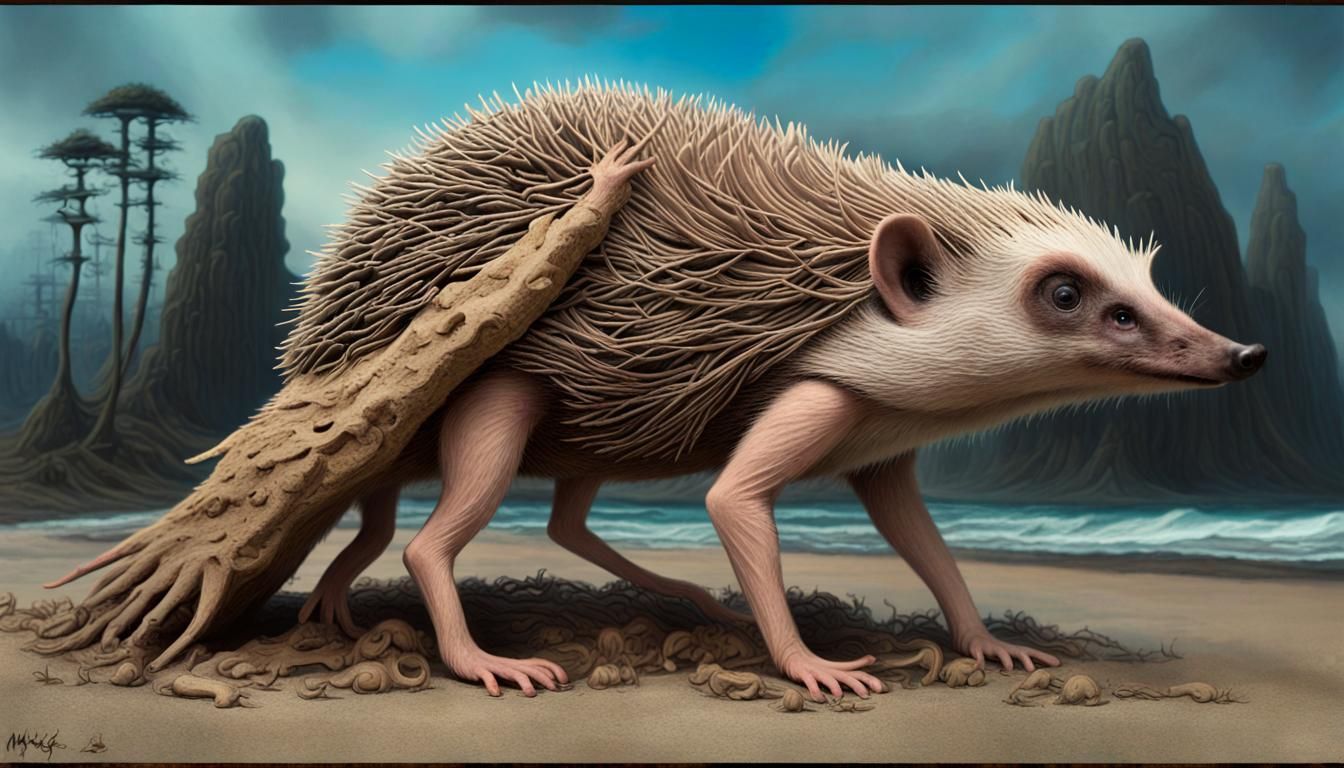 Surreal Cryptid Hedgehog on Bogomil's Island