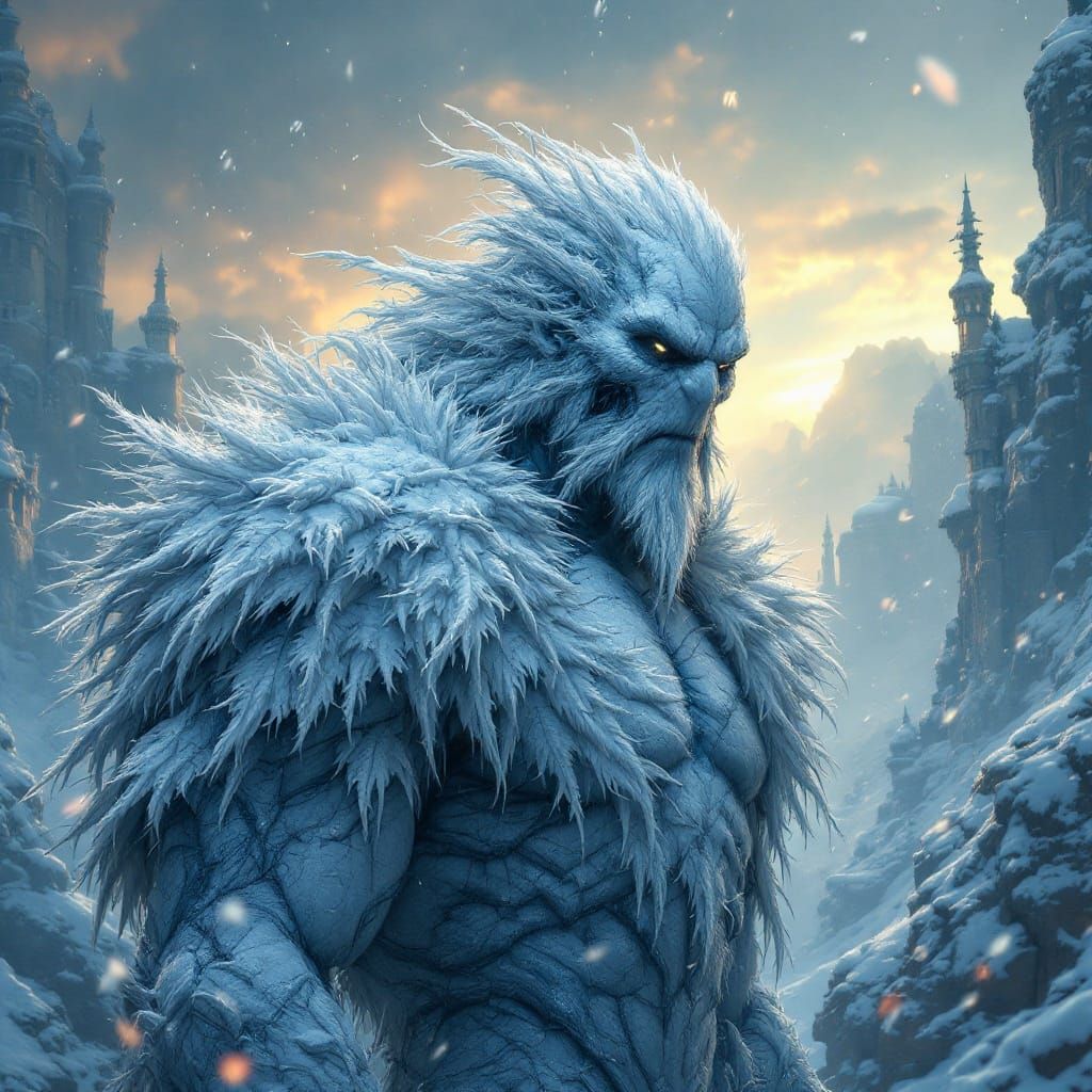 Fantastical Snowman in Vivid Colors