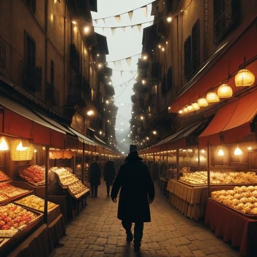 Vibrant Market Scene in Old Town Square