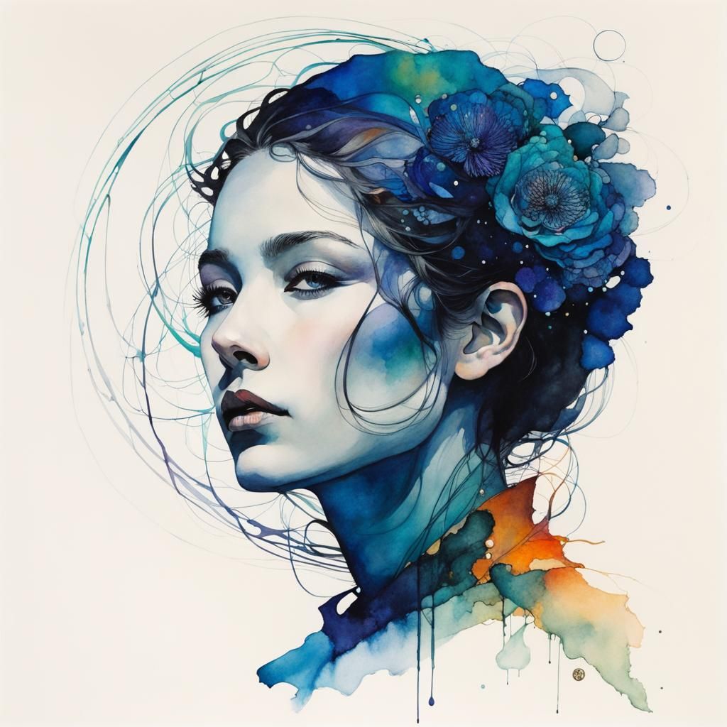 Magical Alcohol Ink Painting in Triadic Colors