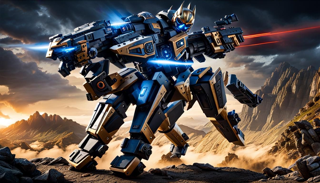 Cybernetic Cougar Prowling Dark Metropolis