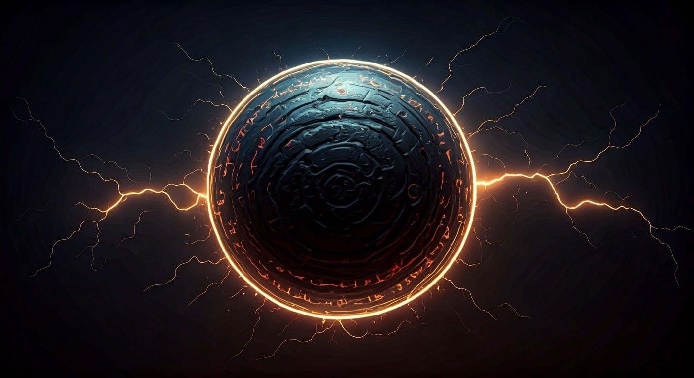 Mysterious Ebon Orb Radiates Otherworldly Energy in Dark Fan...